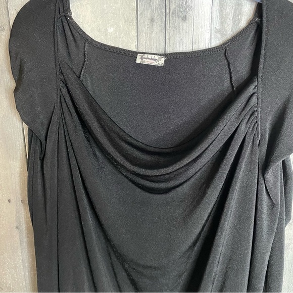 free people oh lucky you bodysuit black long sleeve drape neck womens size small - Picture 6 of 8